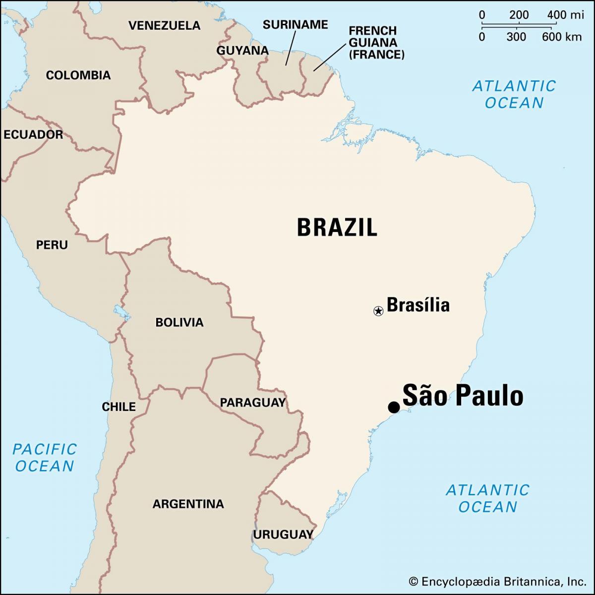 Carte de la capitale du Brésil