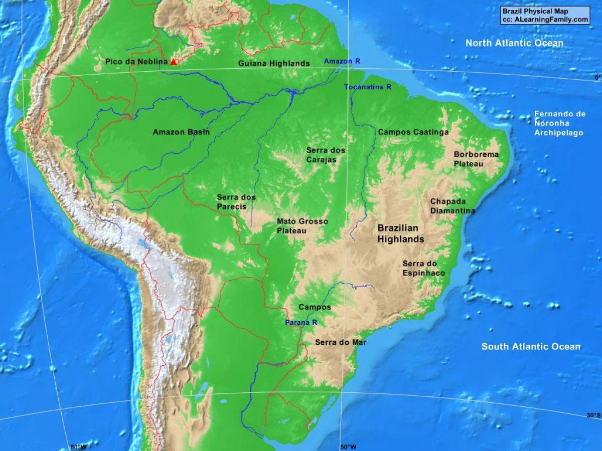 Montagnes de Brazil (carte)