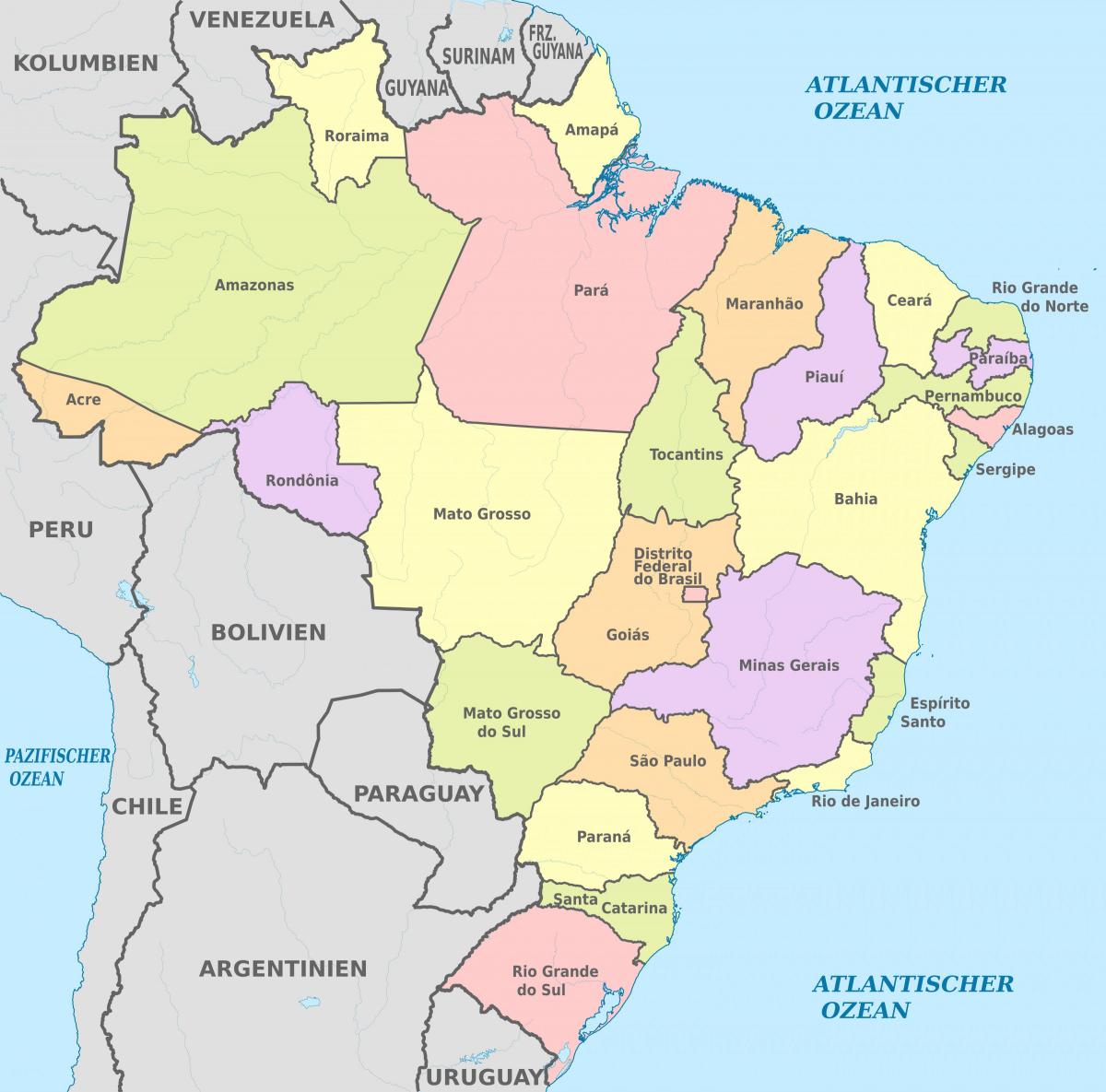Carte de l'État brésilien